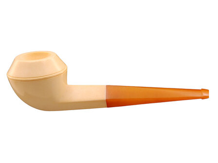 Block Meerschaum Rhodesian pipe - natural ambre stem (GR)