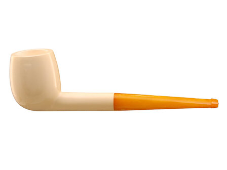 Block Meerschaum slim billiard pipe - natural ambre stem