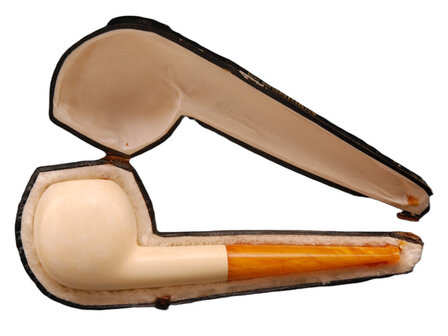 Block Meerschaum Apple pipe - natural ambre stem (GR)