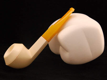 Block Meerschaum Rhodesian pipe - juwelite stem (GR)