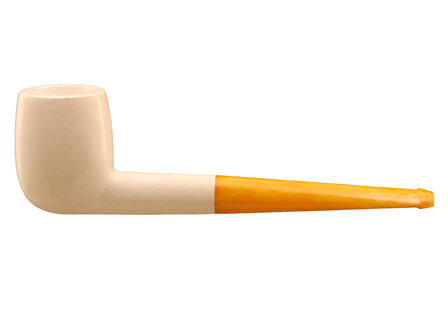 Block Meerschaum billiard pipe - natural amber stem