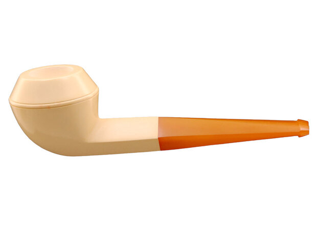 Block Meerschaum Rhodesian pipe - natural ambre stem (GR)