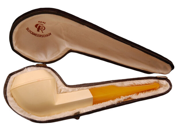 Block Meerschaum Rhodesian pipe - juwelite stem (GR)